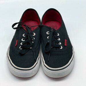 Vans Authentic Black/Chinese Red Canvas Sneakers - Women's 7.5/Men's 6
